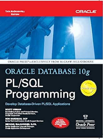 oracle database 10g pl/sql programming develop database driven pl/sql applications 1st edition urman ,ron