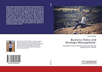 business policy and strategic management strategists vision and mission statement external opportunities