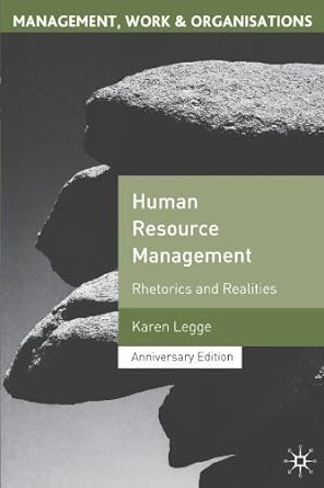 human resource management 1st edition karen legge b0086px5te