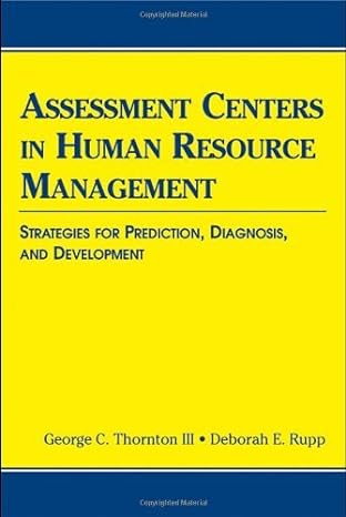 assessment centers in human resource management strategies for prediction diagnosis and development 1st