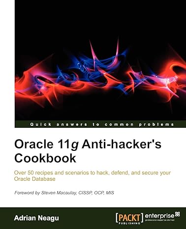 oracle 11g anti hackers cookbook 1st edition neagu adrian 1849685266, 978-1849685269