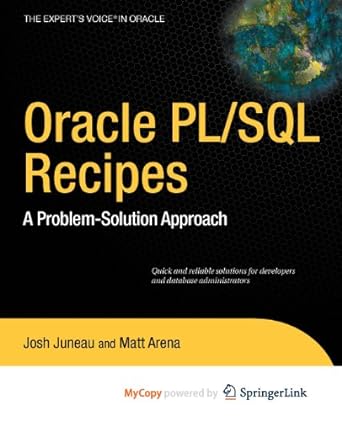 oracle and pl/sql recipes a problem solution approach 1st edition josh juneau ,matt arena 1430232099,