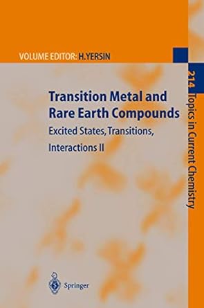transition metal and rare earth compounds excited states transitions interactions ii 1st edition hartmut