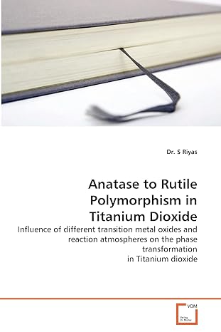 anatase to rutile polymorphism in titanium dioxide influence of different transition metal oxides and