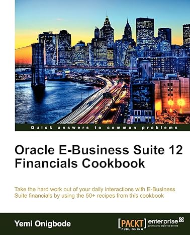 oracle e business suite 12 financials cookbook 1st edition yemi onigbode 1849683107, 978-1849683104