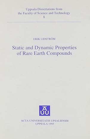 static and dynamic properties of rare earth compounds 1st edition erik lidstrom 9155435874, 978-9155435875