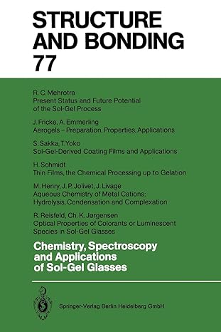 structure and bonding 77 chemistry spectroscopy and applications of sol gel glasses 1st edition renata