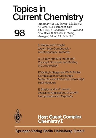 topics in current chemistry 98 host guest complex chemistry i 1st edition f v gtle 3662153726, 978-3662153727