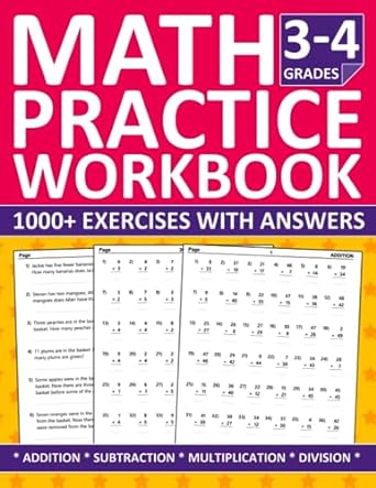 math practice workbook grades 3-4 1st edition emma. school 979-8856583631
