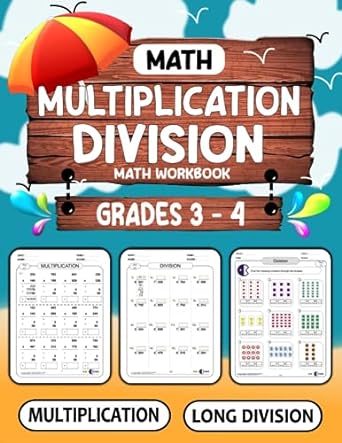 Math Multiplication Division Math Workbook Grades 3 4