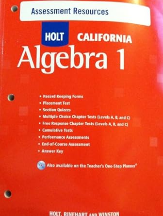 holt california algebra 1 1st edition rinehart and winston holt 0030946034, 978-0030946035