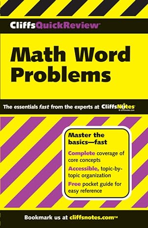 cliffsquickreview math word problems 1st edition karen l. anglin 0764544926, 978-0764544927