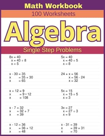 algebra single step problems 1st edition lindsay atkins 979-8394247965