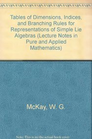 tables of dimensions indices and branching rules for representations of simple lie algebras 1st edition w g