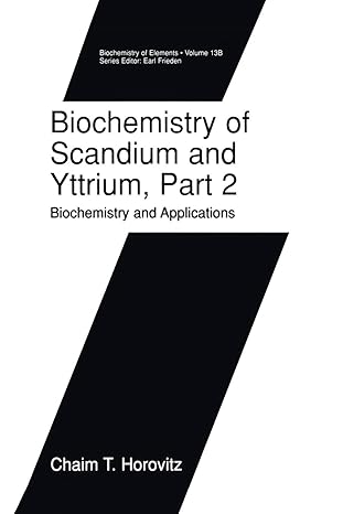 biochemistry of scandium and yttrium part 2 biochemistry and applications 1st edition chaim t horovitz