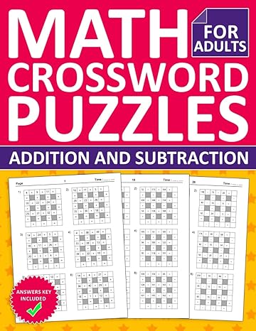 math crossword puzzles addition and subtraction 1st edition emma. school 979-8866133208