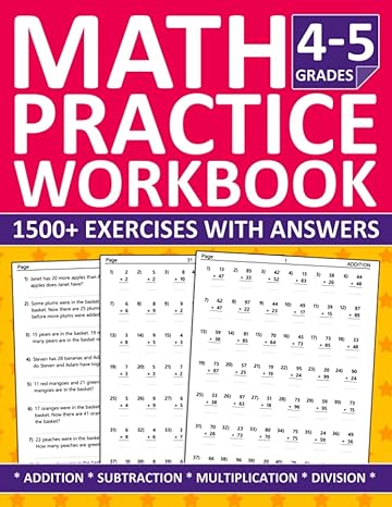 Math Practice Workbook 1500+ Exercises With Answers Grades 4-5