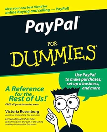 paypal for dummies 1st edition victoria rosenborg ,marsha collier 0764583921, 978-0764583926