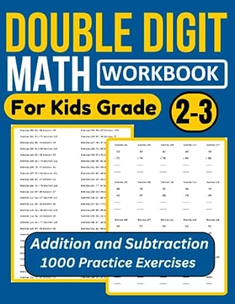 double digit math workbook for kids grade 2 3 1st edition tinos markson 979-8856576589