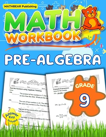 math workbook pre algebra 1st edition mathbear publishing 979-8355704353