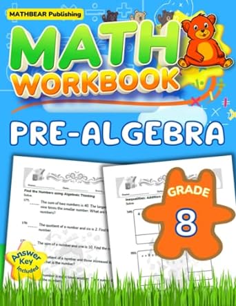 maths workbook pre algebra 1st edition mathbear publishing 979-8355703615