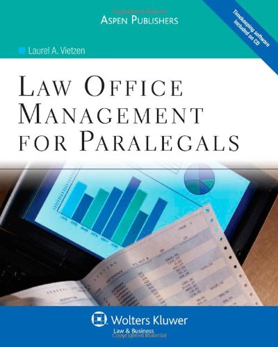 law office management for paralegals 1st edition laurel a vietzen 0735585075, 9780735585072