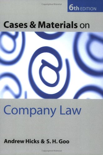 cases and materials on company law 6th edition andrew hicks , s h goo 0199289859, 9780199289851