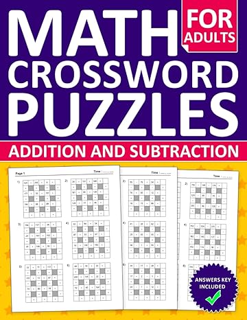 math crossword puzzles addition and subtraction 1st edition emma. school 979-8866134373