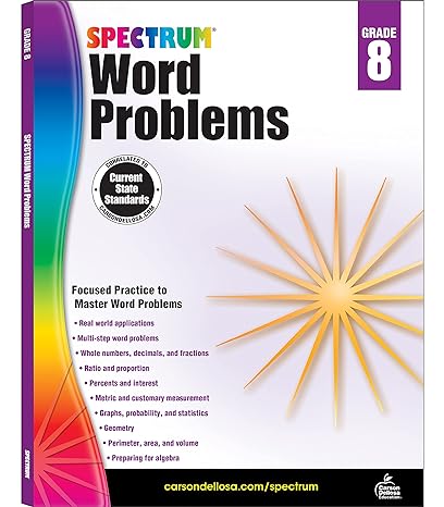 spectrum word problems spectron grade 8 1st edition spectrum 1624427340, 978-1624427343