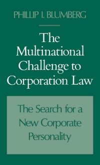 the multinational challenge to corporation law 1st edition phillip i. blumberg 0195070615, 9780195070613