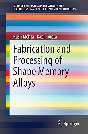 fabrication and processing of shape memory alloys 1st edition kush mehta ,kapil gupta 3319993062,