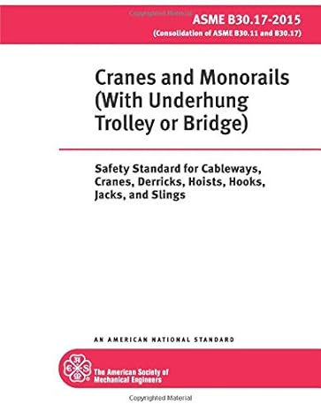 cranes and monorails safety standard for cableways cranes derricks hoists hooks jacks and slings 1st edition