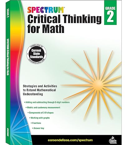 spectrum critical thinking for math grade 2 1st edition spectrum 1483835499, 978-1483835495