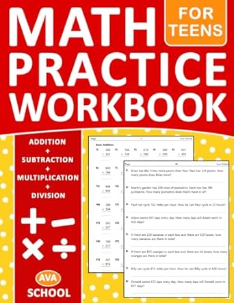 math practice workbook addition subtraction multiplication division 1st edition ava school 979-8865141556