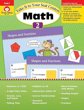 take it to your seat common core math 1st edition evan-moor educational publishers 160963781x, 978-1609637811