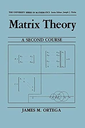 matrix theory a second course 1st edition james m ortega 0306424339, 978-0306424335