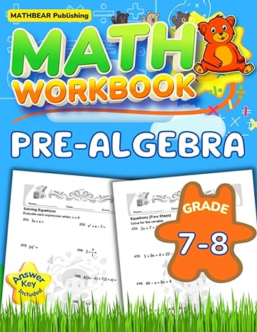 math workbook pre algebra 1st edition mathbear publishing 979-8355703523