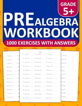 prealgebra workbook 1000 exercises with answers grade 5+ 1st edition emma school 979-8393185718