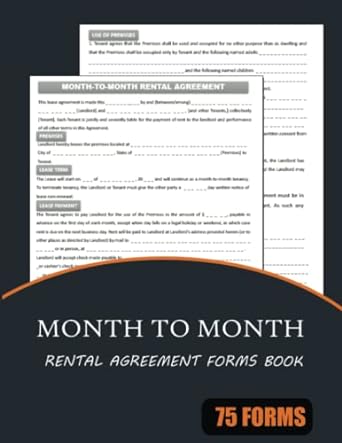 month to month rental agreement forms book monthly home lease contract book for new tenants rental property