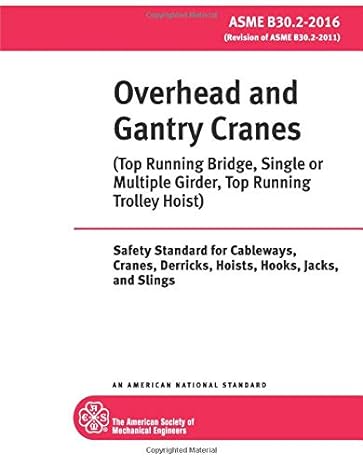 overhead and gantry cranes safety standard for cableways cranes derricks hoists hooks jacks and slings 1st