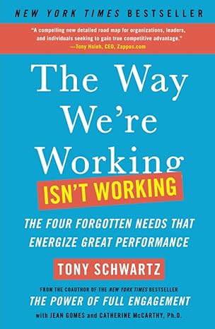 the way we re working isn t working the four forgotten needs that energize great performance 1st edition tony
