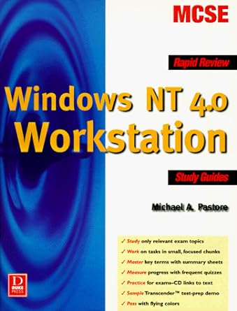 rapid review windows nt 4 0 workstation study guides 1st edition michael a pastore 1882419928, 978-1882419920