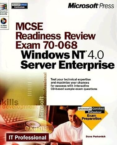 mcse readiness review exam 70 068 windows nt 4 0 server enterprise 1st edition microsoft press ,dave