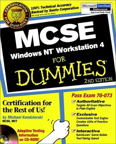mcse windows nt workstation 4 for dummies 2nd edition michael kendzierski 0764506129, 978-0764506123