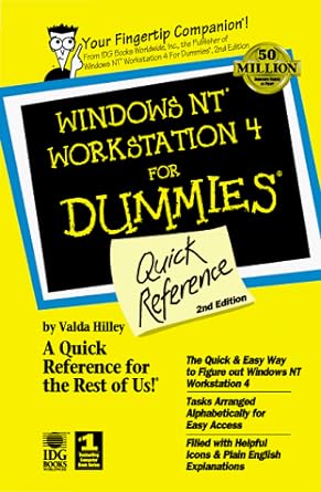 windows nt workstation 4 for dummies quick reference 2nd edition valda hilley 0764504975, 978-0764504976