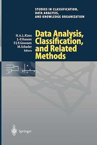 data analysis classification and related methods 1st edition henk a l kiers ,jean paul rasson ,patrick j f
