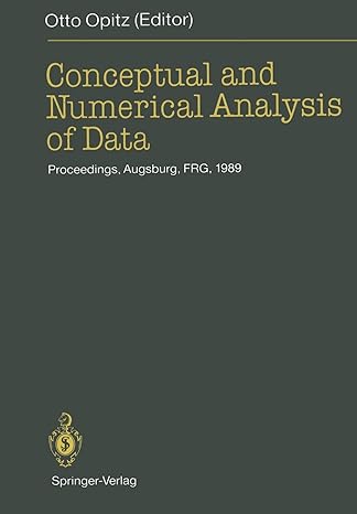 conceptual and numerical analysis of data proceedings augsburg frg 1989 1st edition otto opitz ,w gaul ,h