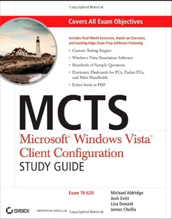 mcts microsoft windows vista client configuration study guide exam 70 620 1st edition michael aldridge ,josh
