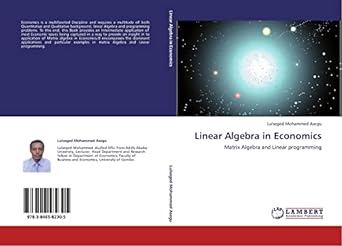 linear algebra in economics matrix algebra and linear programming 1st edition lulseged mohammed asegu