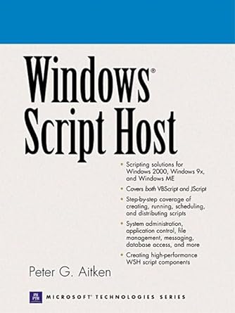 windows script host 1st edition peter g aitken 0130287016, 978-0130287014